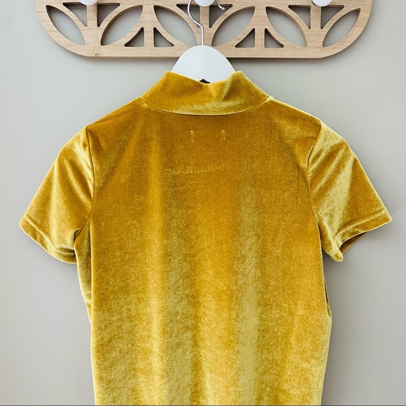 Madewell Velvet Mockneck Tee Yellow Sz XXS - Picture 7 of 8